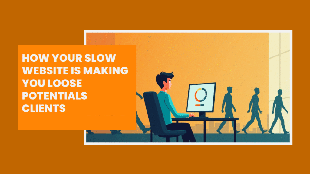 An image visualizing how a person is looking disappointed with slow website.