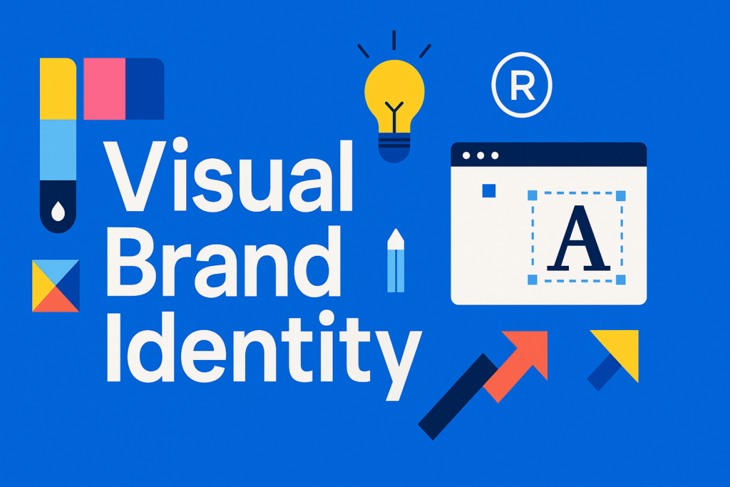 Visual brand identity concept in flat digital graphic design