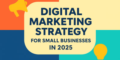 Flat design digital graphic with the title "SEO Basics," illustrating a Digital Marketing Strategy concept with icons of search, analytics, and optimization in a 16:9 layout.