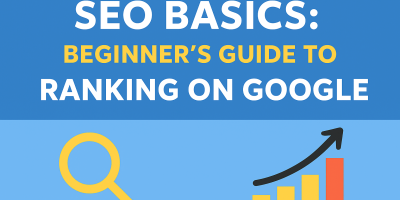 SEO Basics illustrated concept showing beginners guide to ranking on Google with digital marketing and search engine graphics.