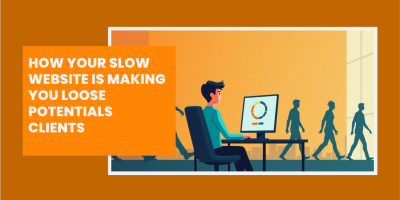 An image visualizing how a person is looking disappointed with slow website.